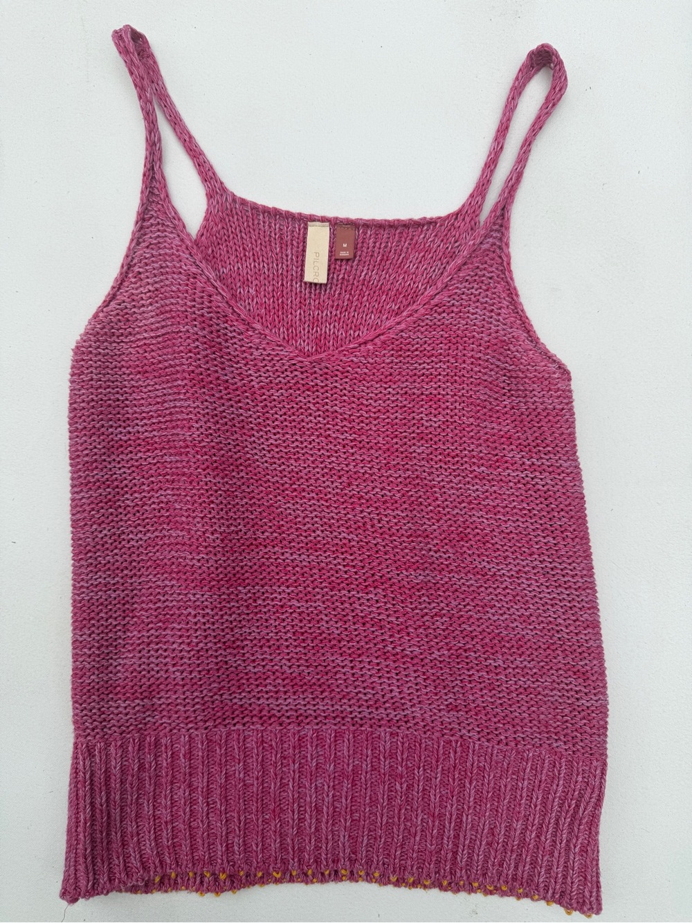 Pilcro (Anthropology) Knit Spaghetti-Strap Tank Top in Raspberry Pink sz S